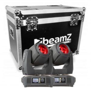 Beamz 2 x Panther 2R Moving Head Kit DMX 15ch – in Flight Case