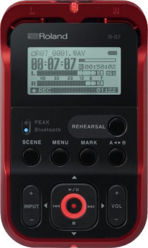 Roland R-07-BK Wave/MP3 Recorder – Red