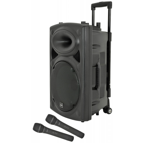 Portable 15 inch PA System with Mics