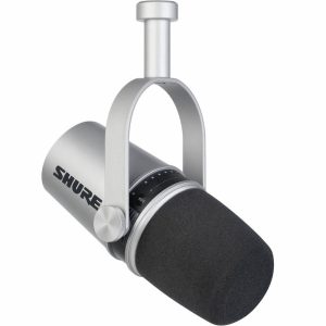Shure MV7 USB Podcast Microphone (Silver)