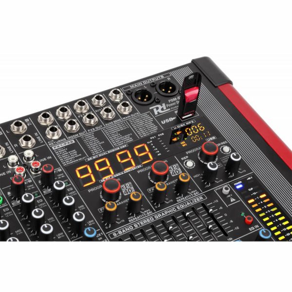 Power Dynamics PDM-S804A Powered Stage Mixer 700w with DSP/BT/USB/MP3 - Image 2