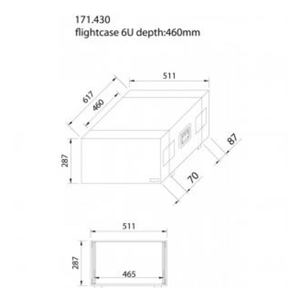 Power Dynamics PDM 19in Flight Case 6U - Image 2